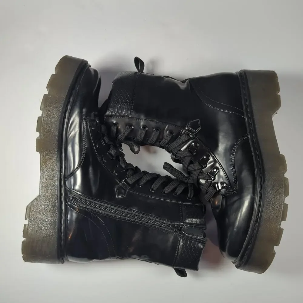 Circus by Sam Edelman Sanders Platform Combat Boots – Black